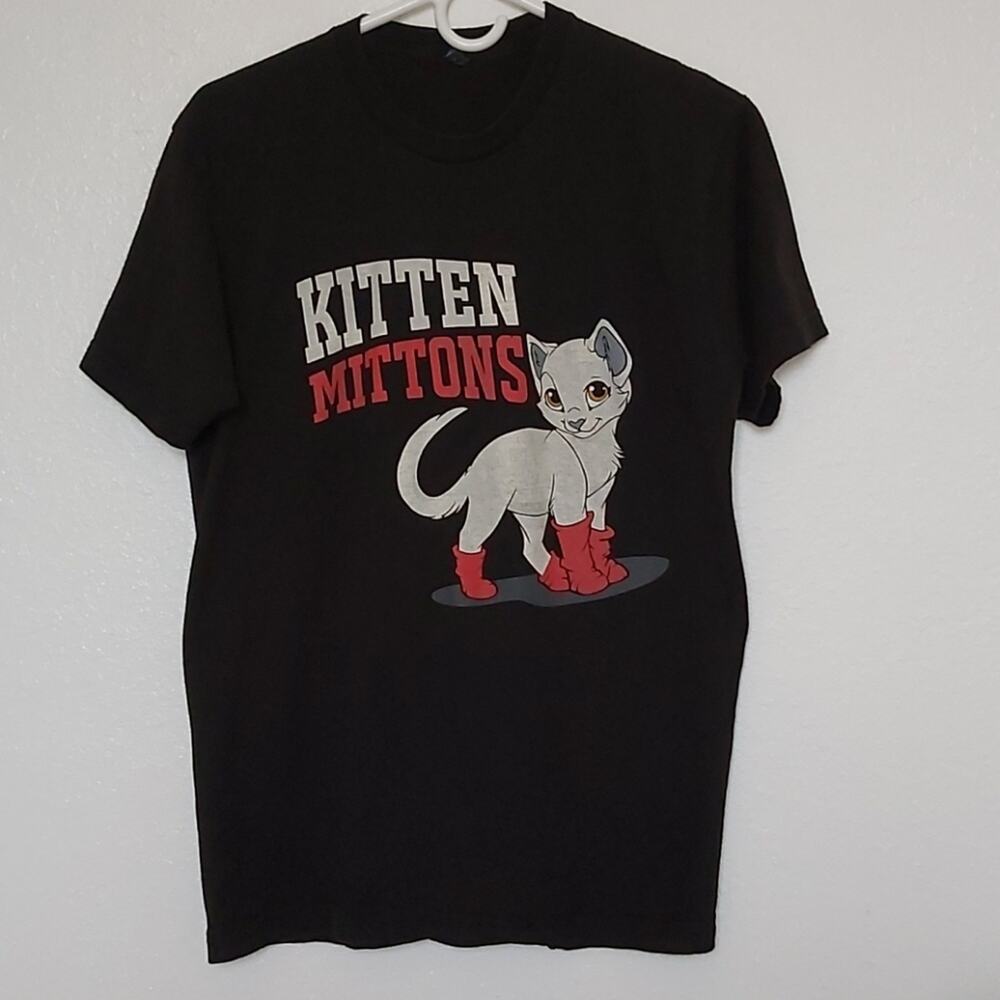 Always Sunny Kitten Mittons Graphic Cotton Tee Size Large